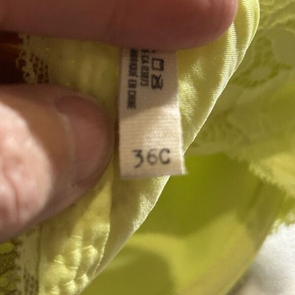 AERIE 36C Lined Lace Bow Sofie Bra Bright Green - Picture 4 of 5